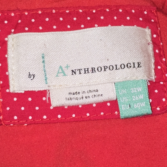 Anthropologie Aiko Embroidered Shift Dress Red Rouge Sleeveless Linen Plus 26 - Picture 11 of 14